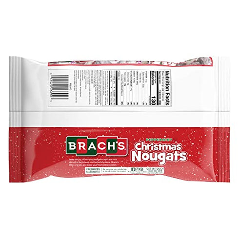Brach's Christmas Holiday Peppermint Nougat Candy, Christmas Stocking Stuffer Candy, Holiday Classic Flavor, 11 oz Bag
