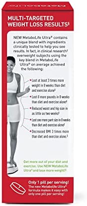 MetaboLife Ultra Advanced Weight Loss Formula - Appetite Suppressant & Metabolism Booster for Weight Loss w/ Meratrim, Garcinia Cambogia, Caffeine - Thermogenic Fat Burner for Men & Women, 45 Caplets
