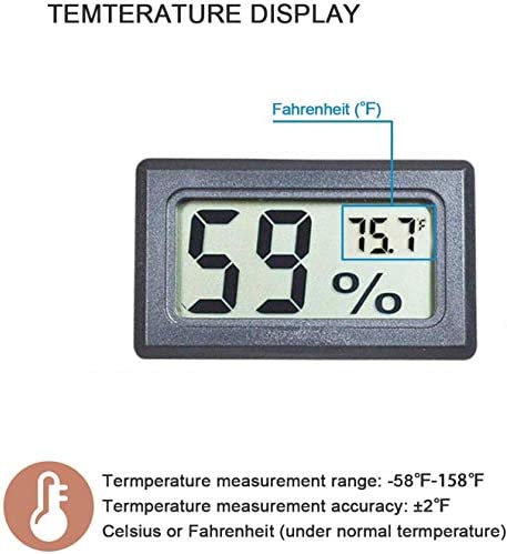 Veanic 4-Pack Mini Digital Electronic Temperature Humidity Meters Gauge Indoor Thermometer Hygrometer LCD Display Fahrenheit (?) for Humidors, Greenhouse, Garden, Cellar, Fridge, Closet