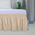PureFit Wrap Around Ruffled Bed Skirt with Adjustable Elastic Belt - 18 Inch Drop Easy to Put On, Wrinkle Free Bedskirt Dust Ruffles, Bed Frame Cover for Queen, King and C-King Size Beds, Beige
