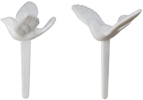 White Dove Cupcake Cake Picks - 24 pc