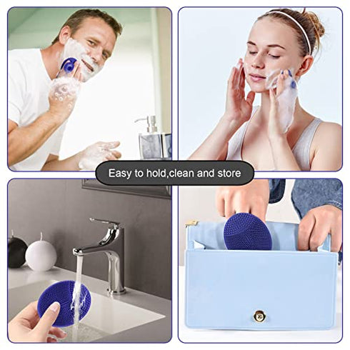 INNERNEED Silicone Face Cleansing Scrubber, Exfoliating Scrub Manual Handheld Facial Brush Blackhead Remover, Food-grade Soft Bristle (Pack of 4)