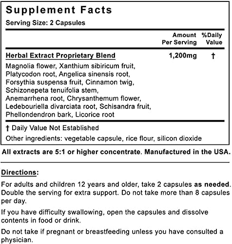Rootology Breathe Free - Natural Nasal & Sinus Relief - Fast-Acting, Non-Drowsy - 40 Capsules