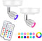 Wireless Spotlight with Remote ,13 Color Changing Spotlight ,Battery Powered Dimmable Puck Light with Rotatable Light Head for Painting Picture Artwork Closet ?Art Light for Painting.(2 Pack)