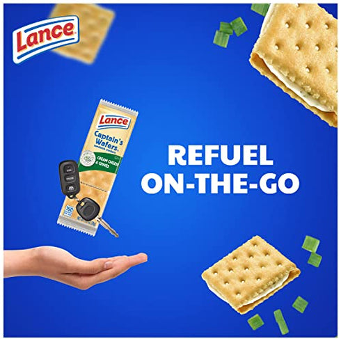 Lance Sandwich Crackers, Captain's Wafers Cream Cheese and Chives, 8 Ct Box