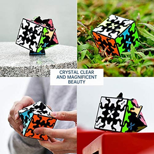 Gear Cube 3x3 with Three-Dimensional Gear Structure, Embedded Tile Design Magic Cube 3x3x3 Puzzles Toys (57mm), Suitable for Brain Development Puzzle Games for Children and Adults