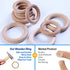 Arudyo Baby Teething Toys Silicone Teethers BPA Free Silicone Rudder with Wooden Ring Soothe Babies Gums (Khaki)