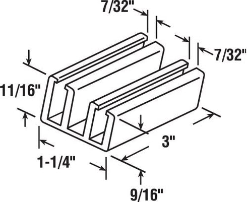 Prime-Line M 6089 Shower Door Bottom Guide, Nylon (2-pack),Clear