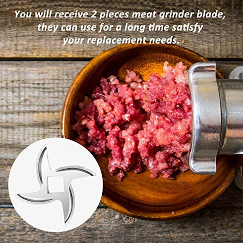 2 Pieces Size 12 Meat Grinder Blade Parts Stainless Steel Knife Cutter Replacement for Grinders Attachment Electric or Manual