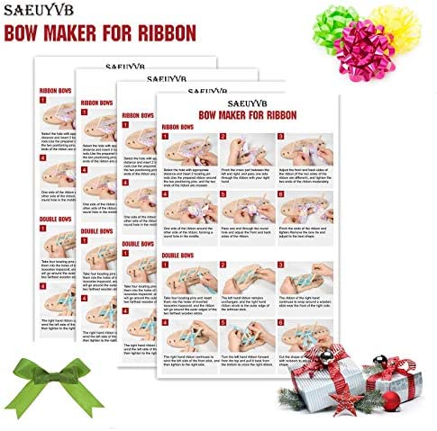 Bow Maker for Ribbon, Holiday Wreaths,Wooden Wreath Bow Maker Tool for Creating Gift Bows, Party Decorations, Hair Bows, Corsages, Holiday Wreaths, Various Crafts(Double-Sided)