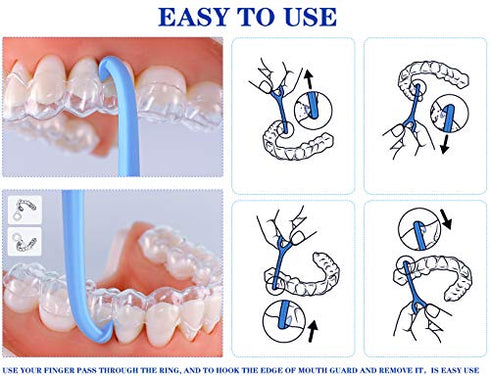 Aligner remover tool, With a Retainer Case with mirror and vent hole, used for oral care removal (2 pack)