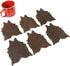Hide & Drink, Durable Thick Leather Cowhide Shaped Rug Coffee & Drinks Coasters (6-Pack) Handmade :: Bourbon Brown