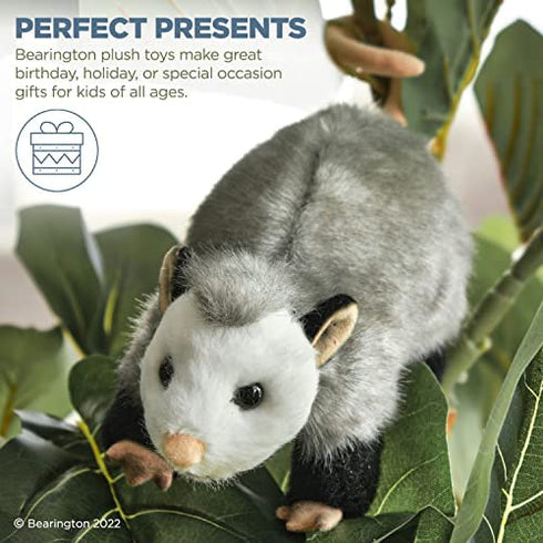 Bearington Harry Plush Opossum Stuffed Animal, 9 Inch