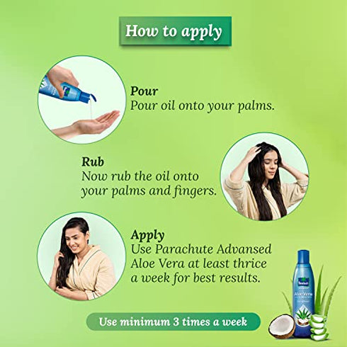 Parachute Advansed Aloe Vera Enriched Coconut Hair Oil | Helps with strong, soft and silky hair | For all hair types | - 5.1 fl.oz. (150ml)