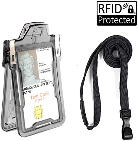 ID Stronghold Secure Badgeholder® Classic and Lanyard Combo (Clear/Black)