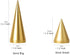 GemeShou Metal Gold 2pcs Set Finger Ring Display Holder Wedding Single Ring Display Cone Stand Jewelry Photography Hand Decor?Gold Ring Holder 2pcs Height 2" and 3.1"?