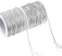 2 Rolls Metallic Elastic Cords Stretch Cord Ribbon Metallic Tinsel Cord Rope for Craft Making Gift Wrapping, 1 mm 55 Yards (Silver)