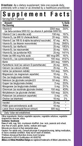 Bluebonnet Nutrition Multi One (iron Free) Vegetable Capsules for Complete Full Spectrum Multiple, B Vitamins, General Health, Gluten free, milk free, kosher, 60 Vegetable Capsules, 2 Month Supply