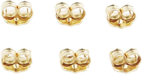 Orgrimmar 14K Gold Earring Backs Yellow Ear Locking for Stud Ear Rings (3 Pairs)