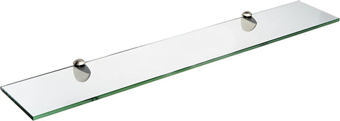 Spancraft Glass Peacock Glass Shelf, Brushed Steel, 4.75 x 24