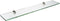 Spancraft Glass Peacock Glass Shelf, Brushed Steel, 4.75 x 24