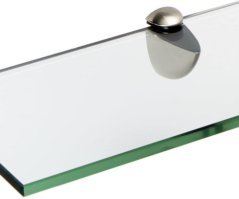 Spancraft Glass Peacock Glass Shelf, Brushed Steel, 4.75 x 24