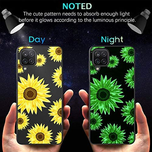 BENTOBEN Samsung A12 Case, Galaxy A12 Case, Slim Fit Glow in The Dark Soft Flexible Bumper Protective Shockproof Anti Scratch Non-Slip Cute Phone Cases for Samsung Galaxy A12, Sunflower Design