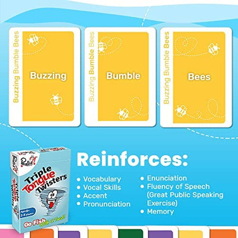 Really?! Triple Tongue Twisters, Hilarious Family Educational Card Games for Kids 8-12 Teens and Adults, Party Games, Fun Speech Therapy Games, Stocking Stuffers for Kids Under 10 Dollars, Holiday
