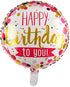 Happy Birthday Foil Balloons Round Mylar Helium Balloon Party Decorations Supplies 18 Inch Pack of 6
