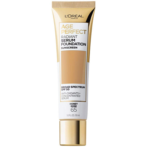 L'Oreal Paris Age Perfect Radiant Serum Foundation with SPF 50, Honey Rose, 1 Ounce