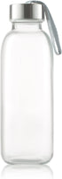glass bottles 6 Pack 16oz - glass drinking bottles for Beverage and Juice - water bottle glass with stainless Steel Caps with Carrying Loop - Leak-Proof Lid
