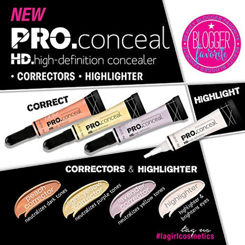 L.A. Girl Pro Conceal HD Concealer, Peach Corrector, 0.28 Ounce