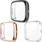Wepro Screen Protector Case Compatible with Fitbit Versa 2 Smartwatch, 3-Pack Soft TPU Plated Bumper Full Cover Cases for Fitbit Versa Watch, Clear/Black/Rosegold, Shock Proof Fit Shell Replacement