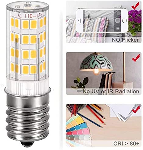 fuda lamp E17 Led Bulb Kei 125V 40W Equivalent Microwave Oven Light Appliance Bulbs Non-Dimmable Warm White 3000K 2 Pack