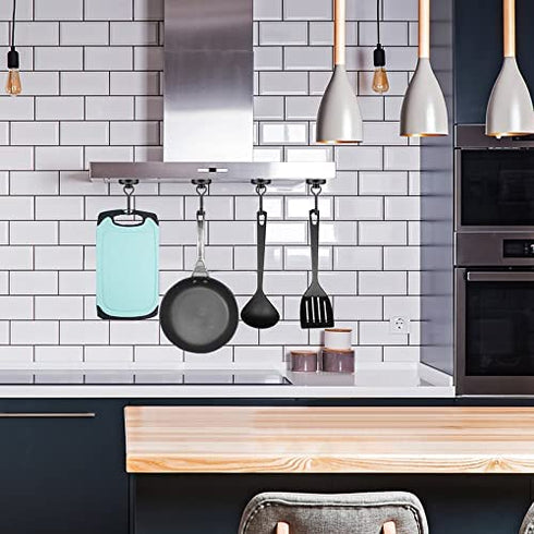 100 LBS Magnetic Hooks Heavy Duty for Hanging BBQ Grill Tools Pot Holders Neodymium Refrigerator Magnet Hanger Hook Swivel Swing Black for Locker Kitchen Classroom Cruise Cabins