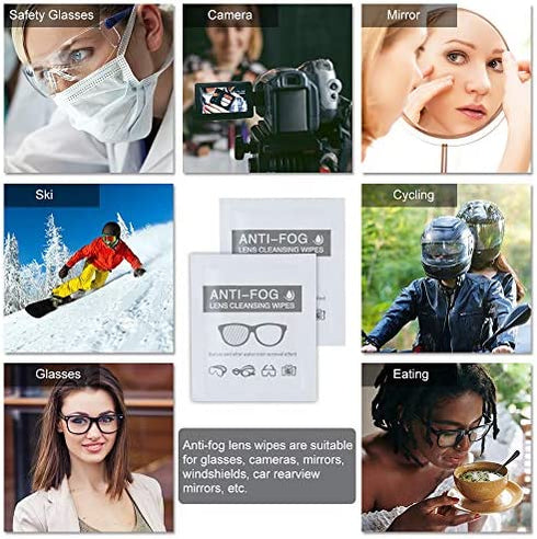 Alibeiss Anti-Fog Lens Wipes Pre-Moistened Anti-Fog Wipes,6" X 5",for Eye Glasses (60 Pack)