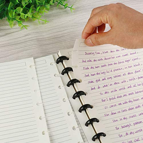 Eagle Discbound Notebook, Customizable Notebook, Junior Size, Poly Cover, 60 Sheets Ruled/Lined Pages (Grey)