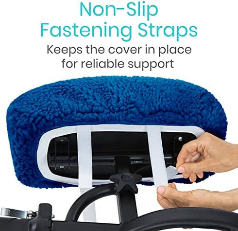 Vive Knee Scooter Pad Cover - Plush Adult Sheepskin Memory Foam Cushion, Walker Accessory for Knee Roller, Padded Accessories, Leg Cart Improves Comfort During Injury, Fits Most Knee Scooters