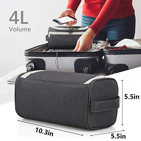 Pantheon Men's Toiletry Bag - Travel Toiletry Bag Wash Bag Hanging Dopp Kit Shaving Kit for Bathroom Shower - Mens Travel Bag Hanging Toiletry Organizer Toiletry Kit for Traveling (Black)