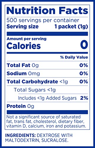 EQUAL 0 Calorie Sweetener, Yellow, Sugar Substitute, Zero Calorie Sugar Alternative Sweetener Packets, Sugar Alternative, 100 Count