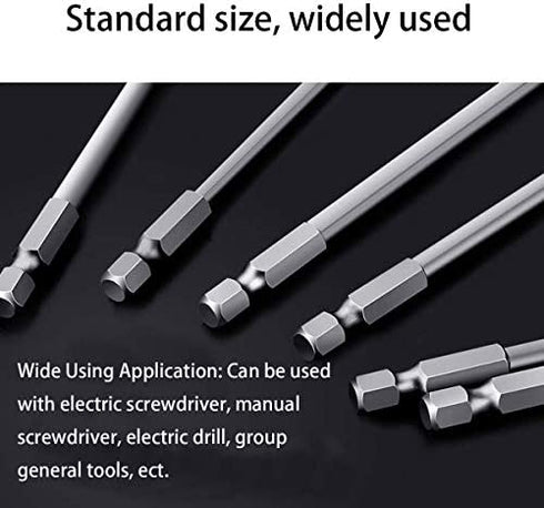 8pcs 6 Inch (150mm) Length 1/4 Inch Hex Shank Torx Head Screw Driver Bit Set Security Tamp er Proof Star 6 Point Screwdriver Kit Tools T8/T10/T15/T20/T25/T27/T30/T40
