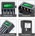 Deleepow 4 Bay Rapid Smart LCD USB AA Battery Charger for AA AAA Lithium Rechargeable Batteries