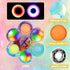 FIGROL LED Light Up Pop Fidget Spinner 2 Pack, Push Pop Bubble Light Fidget Spinner Toy, Pop Hand Spinner for Stress Relief, Party Favor Gifts for Children