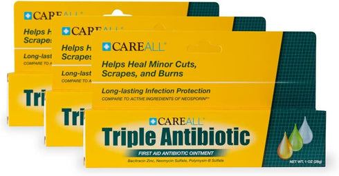 CareAll® (3 Pack 1oz Triple Antibiotic Ointment, First Aid Ointment for Minor Scratches and Wounds and Prevents Infection, Compare to The Active Ingredients of Leading Brand
