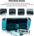 GLDRAM Case for Nintendo Switch OLED Model 2021 with Screen Protector and 10 Pcs Thumb Caps, Clear Protective Hard Cover for Switch OLED Console & JoyCon - Ultra-Slim & Dockable Skin (Blue)
