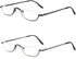 KoKoBin Half Reading Glasses - 2 Pairs Half Rim Metal Frame Glasses Spring Hinge Readers for Men and Women, Black+Gunmetal 2.00