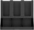 Mind Reader 6 Compartment Upright Breakroom Coffee Condiment and Cup Storage Organizer, Black, 13.5 x 4.30 x 12