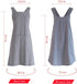Japanese Linen Cross Back Kitchen Cooking Aprons for Women with Pockets Cute for Baking Painting Gardening Cleaning Gray
