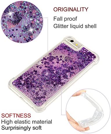 Designed for iPhone SE 2020 Case,iPhone 6S/6 Case,iPhone 7/8 Case Glitter for Women Girls, 2020 Cute Fashion Liquid Bling Shiny Sparkle Luxury Soft Clear TPU Bumper Shockproof Cover (Purple)