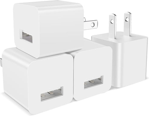 USB Wall Charger Block 4Pack 5V 1A Cube USB Plug Power Charging Adapter Brick for Apple iPhone Xs Max XR 8 Plus IPad Cell Phone Box